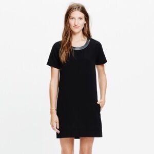 Madewell Leather-Trim Tee Dress